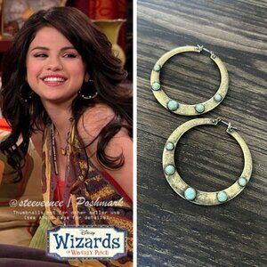 Gold and Turquoise Hoop Earrings Wizards of Waverly Place